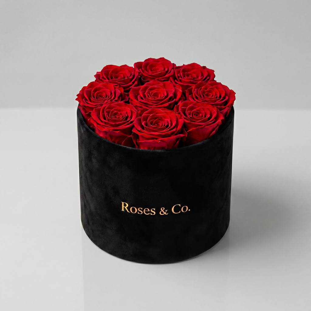 BELLE — Rose Box with 9 Preserved Roses
