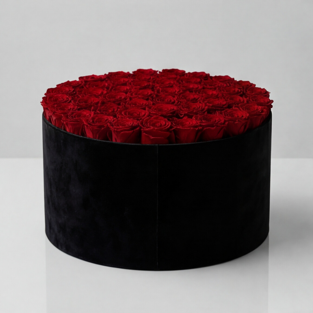 PRESTIGE — Rose Box with 55 Preserved Roses
