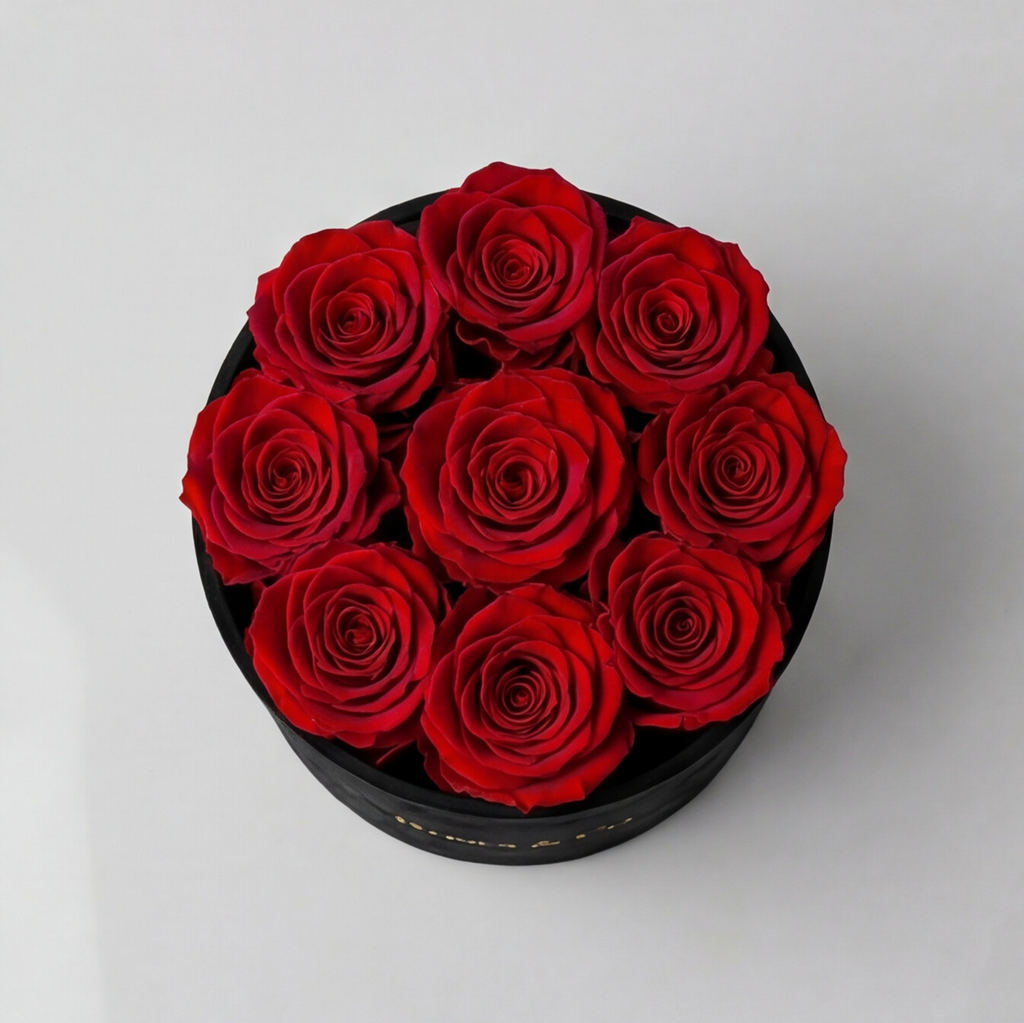 BELLE — Rose Box with 9 Preserved Roses